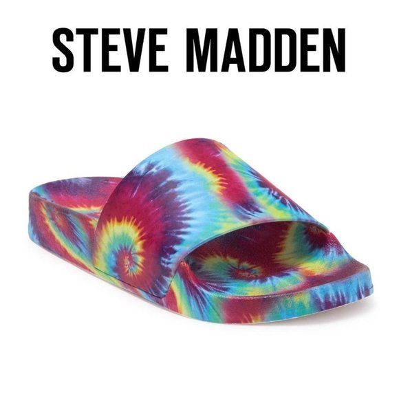 NEW STEVE MADDEN Sofi Printed Slide Sandal In Tye Dye 6 and 7 - Picture 1 of 3
